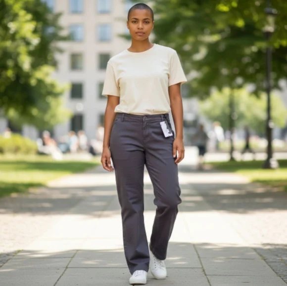 Studio Blue Hight Rise Ankle Straight Chino Pants -NWT - Picture 2 of 8